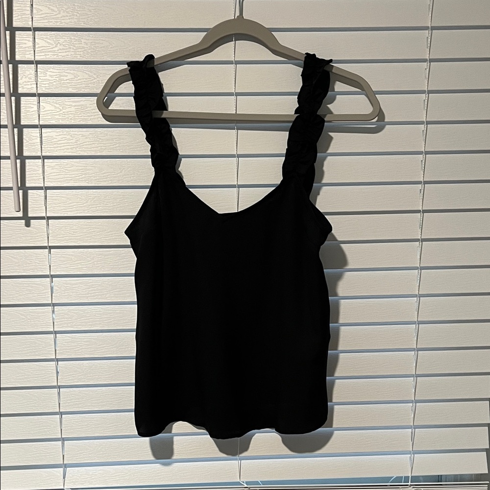 Express Black Ruffled Strap Camisole